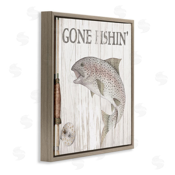 Stupell Industries Wild Apple Portfolio | Gone Fishin' Rustic Angler Wall Art