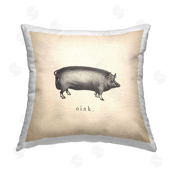 Stupell Industries Wild Apple Portfolio | Oink Farm Pig Sounds Printed Throw Pillow