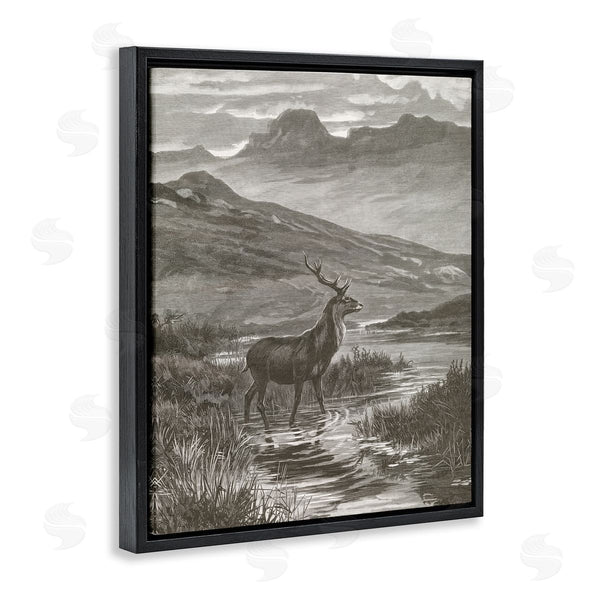 Stupell Industries Wild Apple Portfolio | Vintage Stag & Mountains