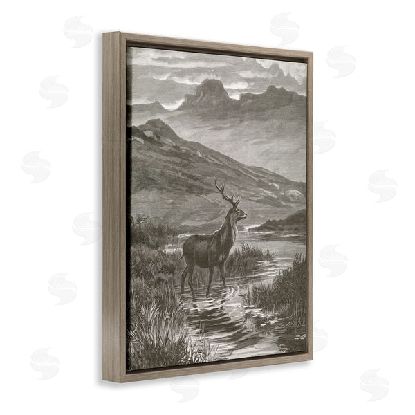 Stupell Industries Wild Apple Portfolio | Vintage Stag & Mountains