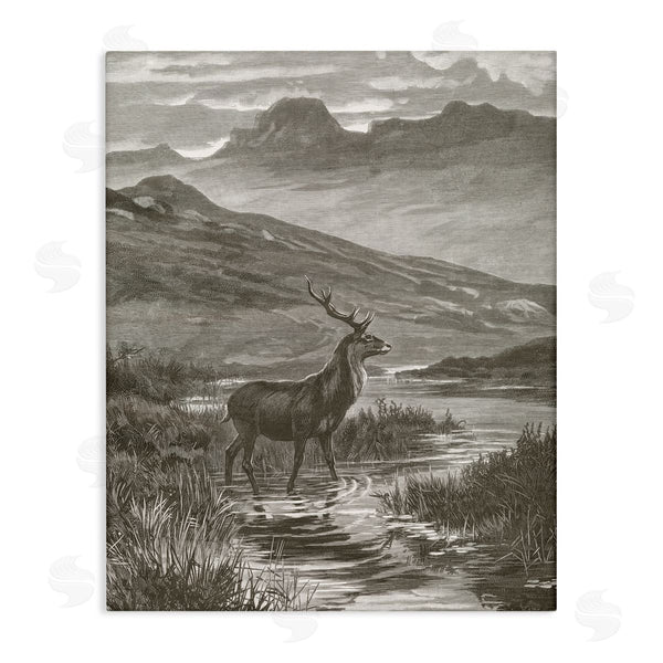 stupell industries Wild Apple Portfolio | Vintage Stag & Mountains