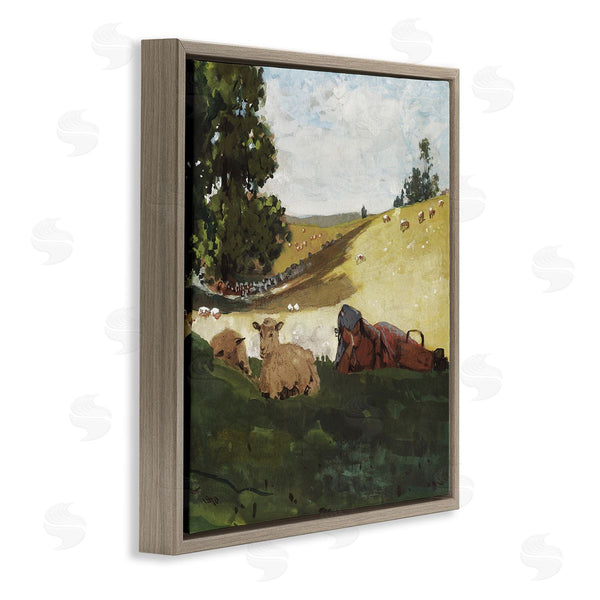 Stupell Industries Winslow Homer | Girl & Sheep In Country