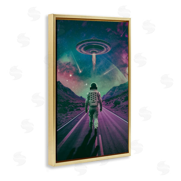 Stupell Industries Wumples | Alien Spaceship Over Astronaut