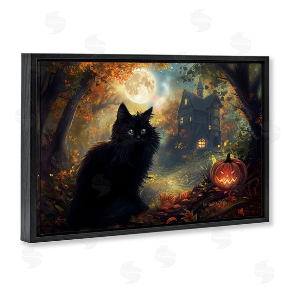 Stupell Industries Wumples | Black Cat & Haunted Mansion Wall Art