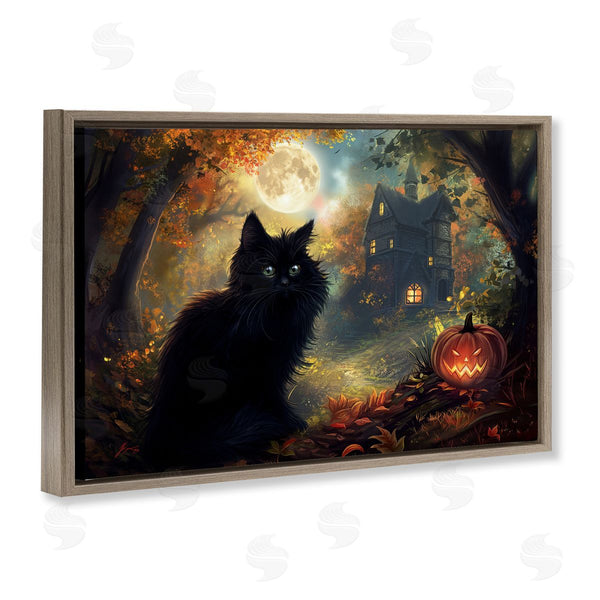 Stupell Industries Wumples | Black Cat & Haunted Mansion Wall Art