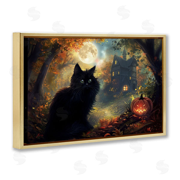 Stupell Industries Wumples | Black Cat & Haunted Mansion Wall Art