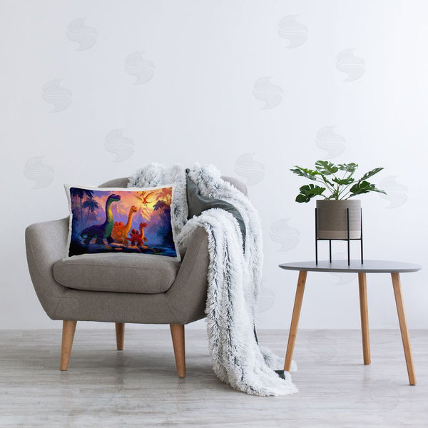 Stupell Industries Wumples | Dinosaur Friends In The Jungle Printed Throw Pillow