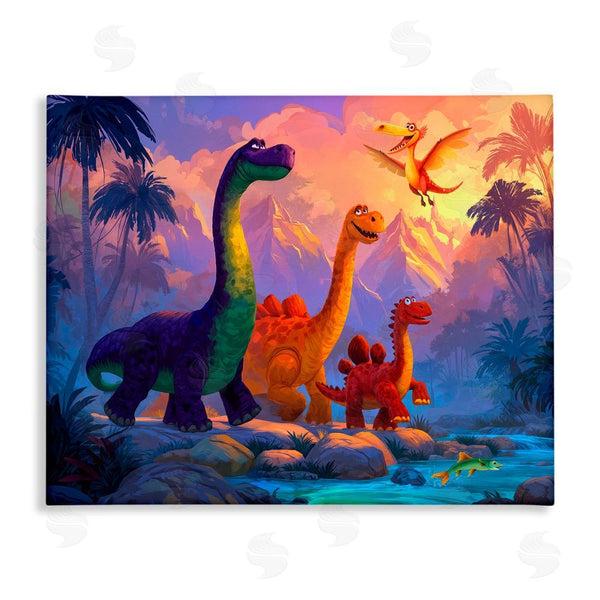 stupell industries Wumples | Dinosaur Friends In The Jungle Wall Art