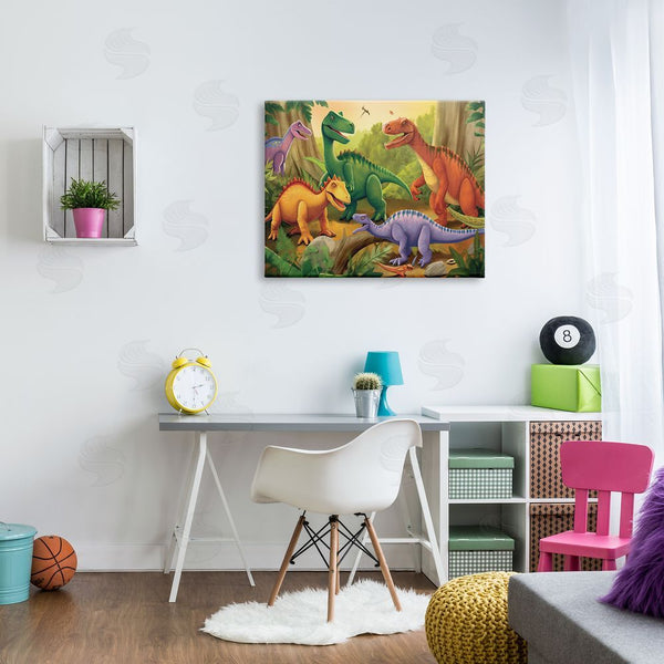 Stupell Industries Wumples | Dinosaurs In Jungle Scene Wall Art