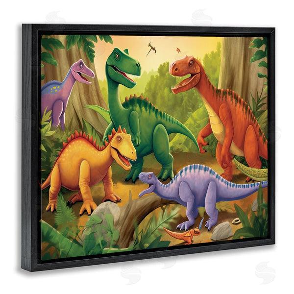 Stupell Industries Wumples | Dinosaurs In Jungle Scene Wall Art