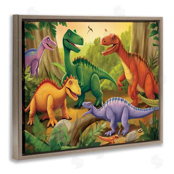 Stupell Industries Wumples | Dinosaurs In Jungle Scene Wall Art
