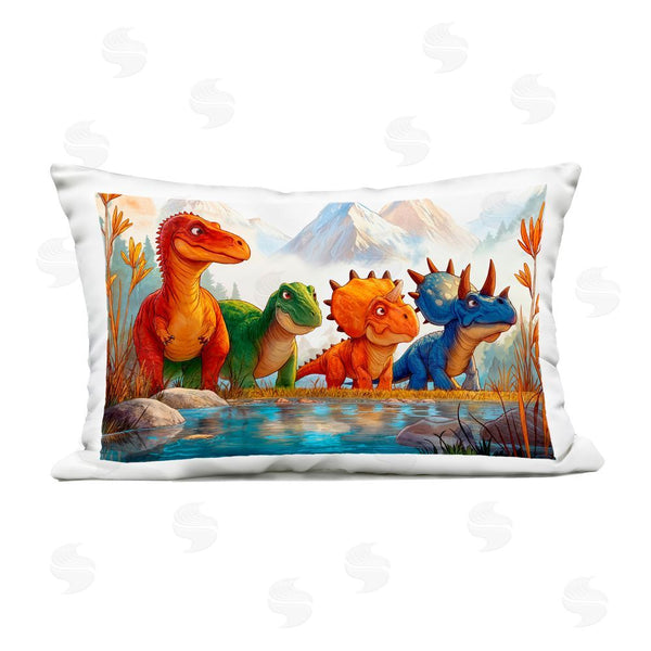 Stupell Industries Wumples | Four Dinos By The Pond Printed Throw Pillow