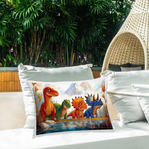 Stupell Industries Wumples | Four Dinos By The Pond Printed Throw Pillow