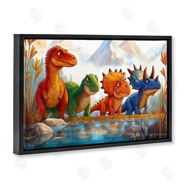Stupell Industries Wumples | Four Dinos By The Pond Wall Art