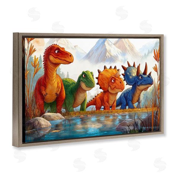 Stupell Industries Wumples | Four Dinos By The Pond Wall Art