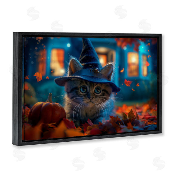 Stupell Industries Wumples | Halloween Witch Kitten & Pumpkin Wall Art