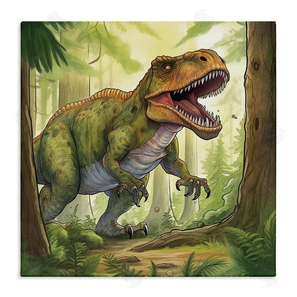 stupell industries Wumples | Roaring Dinosaur Scenery Wall Art
