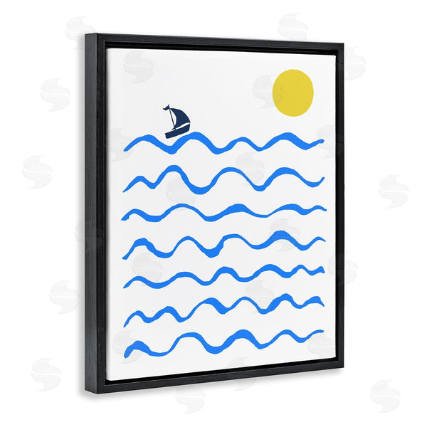 Stupell Industries XYZ Studio | Blue Waves & Sailboat Doodle
