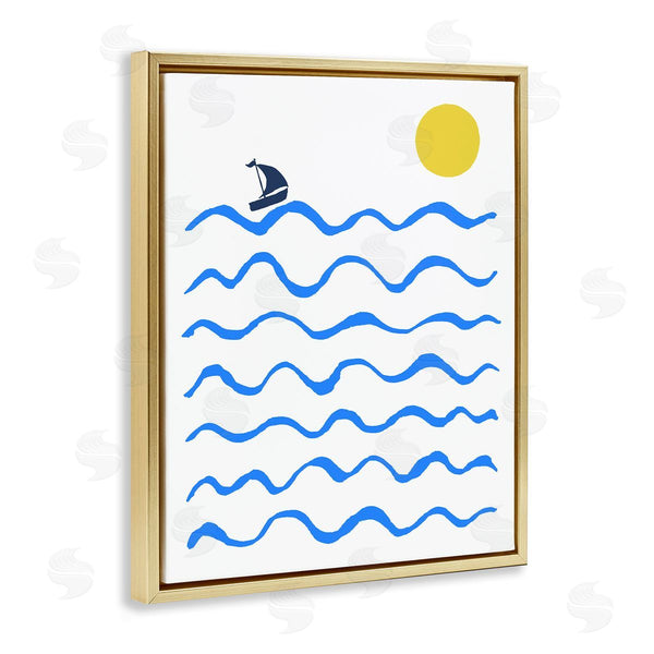 Stupell Industries XYZ Studio | Blue Waves & Sailboat Doodle