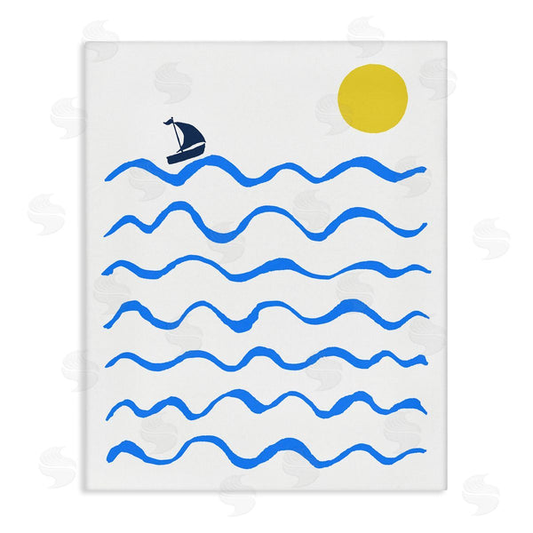 stupell industries XYZ Studio | Blue Waves & Sailboat Doodle