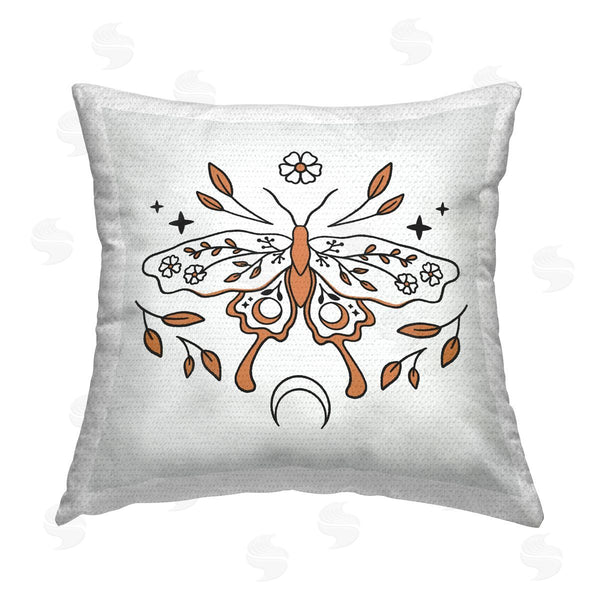 Stupell Industries XYZ Studio | Celestial Floral Moth Printed Throw Pillow