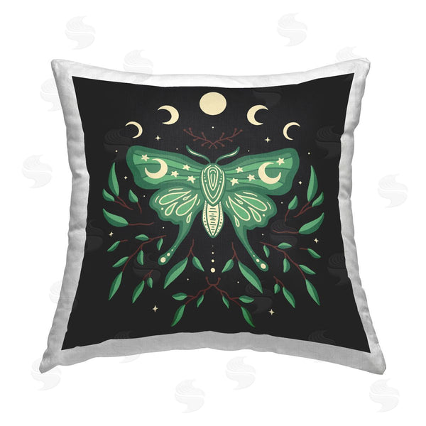 stupell industries XYZ Studio | Celestial Moth & Botanicals Printed Throw Pillow