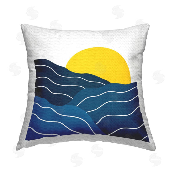 Stupell Industries XYZ Studio | Crisscross Sea Waves Printed Throw Pillow