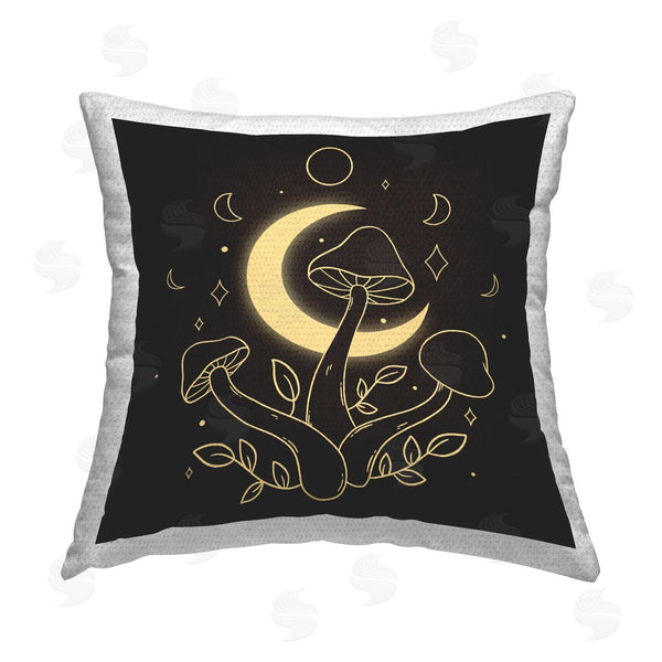Stupell Industries XYZ Studio | Dancing Mushrooms & Moon Printed Throw Pillow