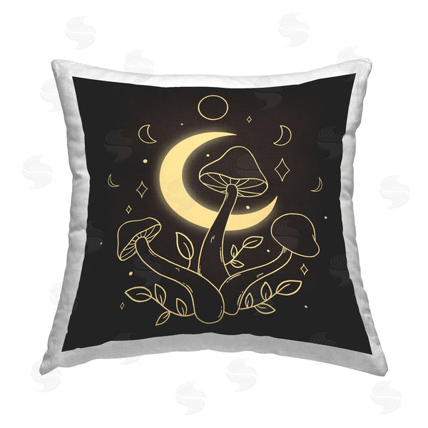 stupell industries XYZ Studio | Dancing Mushrooms & Moon Printed Throw Pillow