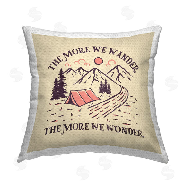Stupell Industries XYZ Studio | Wander & Wonder Phrase Printed Throw Pillow