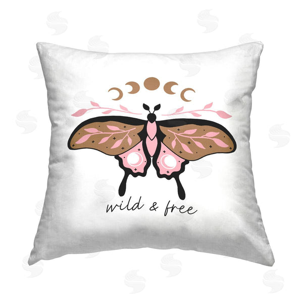 stupell industries XYZ Studio | Wild & Free Moth Printed Throw Pillow