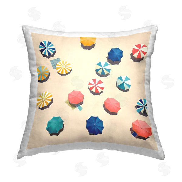 stupell industries YASHNA | Coastal Retreat Umbrellas Printed Throw Pillow