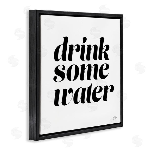 Stupell Industries Yass Naffas Designs | Drink Some Water Motivational Phrase Minimal Bold Typography Wall Art