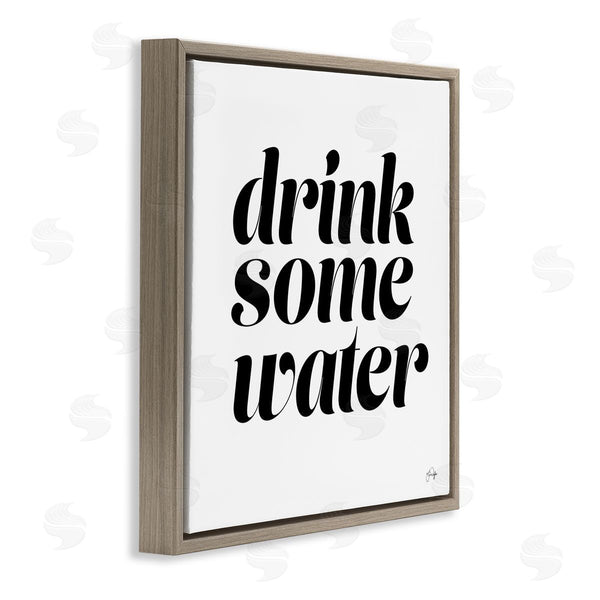 Stupell Industries Yass Naffas Designs | Drink Some Water Motivational Phrase Minimal Bold Typography Wall Art