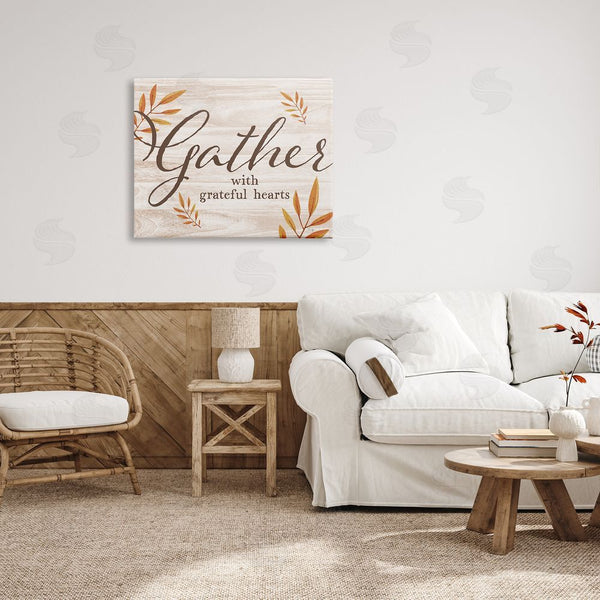 Stupell Industries Yass Naffas Designs | Gather With Grateful Hearts Botanicals Wall Art