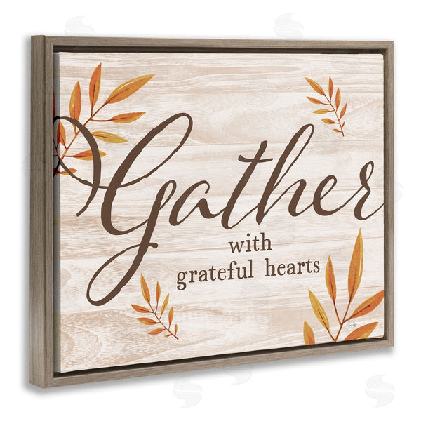 Stupell Industries Yass Naffas Designs | Gather With Grateful Hearts Botanicals Wall Art
