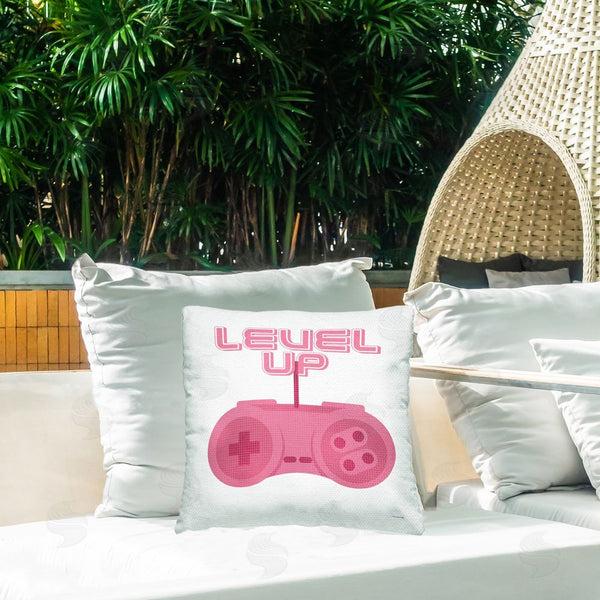 Stupell Industries Yass Naffas Designs | Girl Gamer Pink Level Up Printed Throw Pillow