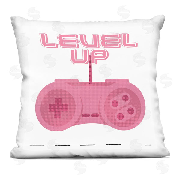 stupell industries Yass Naffas Designs | Girl Gamer Pink Level Up Printed Throw Pillow