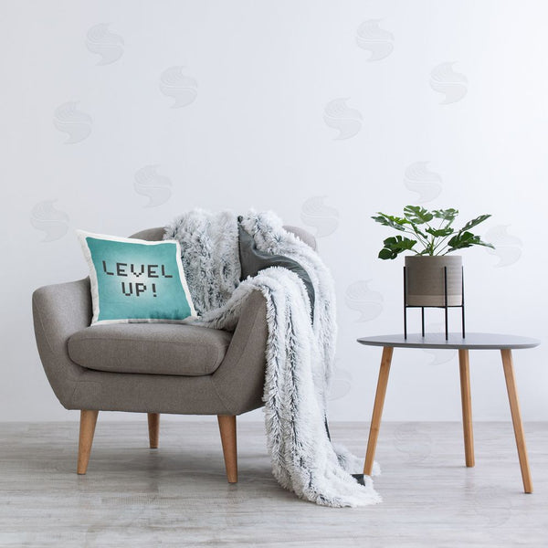Stupell Industries Yass Naffas Designs | Level Up Pixel Phrase Printed Throw Pillow