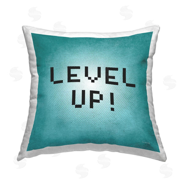 stupell industries Yass Naffas Designs | Level Up Pixel Phrase Printed Throw Pillow