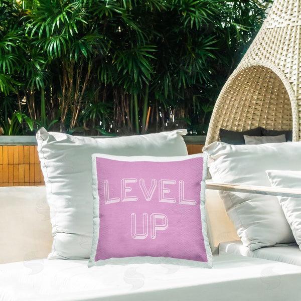 Stupell Industries Yass Naffas Designs | Level Up Purple & White Printed Throw Pillow