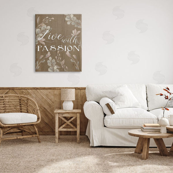 Stupell Industries Yass Naffas Designs | Live With Passion Rustic Botanicals Wall Art