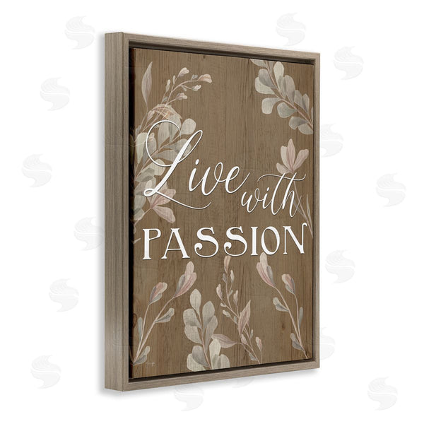 Stupell Industries Yass Naffas Designs | Live With Passion Rustic Botanicals Wall Art