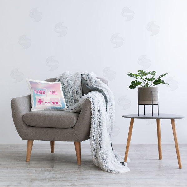 Stupell Industries Yass Naffas Designs | Pastel Gamer Girl Controller Printed Throw Pillow