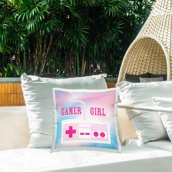 Stupell Industries Yass Naffas Designs | Pastel Gamer Girl Controller Printed Throw Pillow