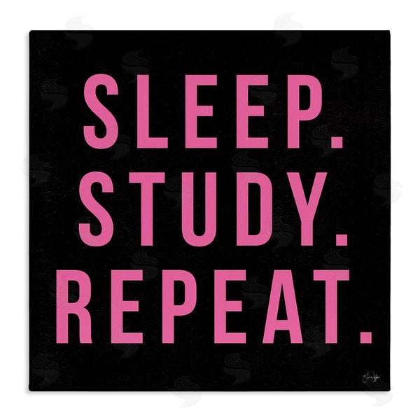 stupell industries Yass Naffas Designs | Sleep Study Repeat Black & Pink Student Typography Wall Art