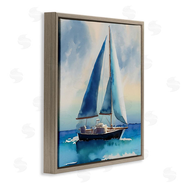 Stupell Industries Yass Naffas Designs | Watercolor Style Sailboat Wall Art