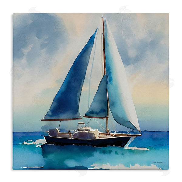 stupell industries Yass Naffas Designs | Watercolor Style Sailboat Wall Art