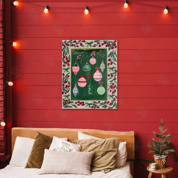 Stupell Industries Yen | Festive Ornaments Botanical Border
