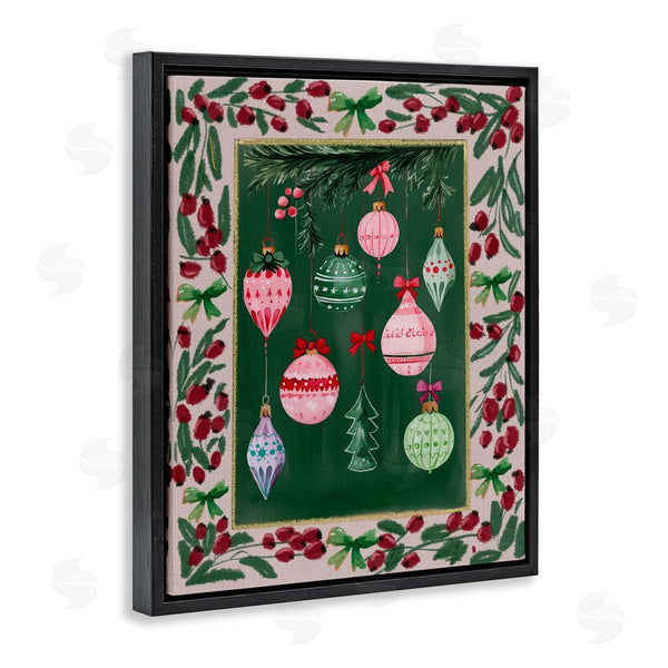 Stupell Industries Yen | Festive Ornaments Botanical Border